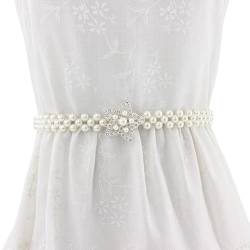 FAIRYGATE Perlen Taille Gürtel Braut Schmuck Hochzeit Kleid Schärpe für Frauen Brautjungfer Hochzeitsgürtel, DA6511 von FAIRYGATE