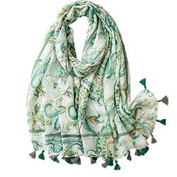 FAIRYGATE Schals & Tücher für Damen Tuch Schal Grün Baumwolle Damenhalstuch Halstuch 52007, 90 * 180 cm von FAIRYGATE