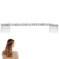 FAIRYGATE Stirnband Haarbänder Festival Kopfschmuck Strass Haarband Silber Haarschmuck für Frauen und Mädchen Braut Tiara 5013 von FAIRYGATE
