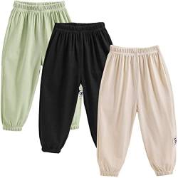 3 Pack of Kinder Mädchen Jungen Sommer Anti-Moskito Leinenhose Bloomers Baumwolle Lange Hosen dünn Pumphose Haremshose Jogginghose Lässige Hose 110 von FAIRYRAIN