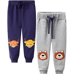 FAIRYRAIN 2er Pack Kinder Junge Mädchen Sweathose Kids Karikatur Drucken Sporthose Jogger Pants Hose Babyhose Jogginghose 7T von FAIRYRAIN