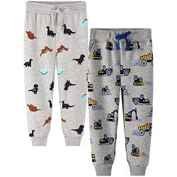 FAIRYRAIN 2er-Pack Unisex Jungen Mädchen Kinder Karikatur Drucken Freizeithose Baumwolle Sporthose Hose Jogginghose Sweathose 3T von FAIRYRAIN