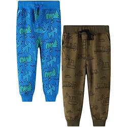 FAIRYRAIN 2er-Pack Unisex Jungen Mädchen Kinder Karikatur Drucken Freizeithose Baumwolle Sporthose Hose Jogginghose Sweathose 7T von FAIRYRAIN