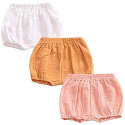 FAIRYRAIN 3 Pack of Baby Kinder Mädchen Jungen Baumwolle Unterwäsche Unterhosen Rüsche Hose Bloomer Shorts Baby Höschen Windelhöschen Kleinkinder Pumphose 1-2 Jahre von FAIRYRAIN