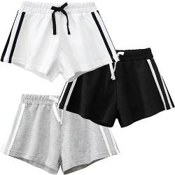 FAIRYRAIN 3er-Pack Kinder Mädchen Sommer Shorts Hotpants Kurze Hosen Elastische Taille Thin Slim Sommerhose Kurze Hose von FAIRYRAIN