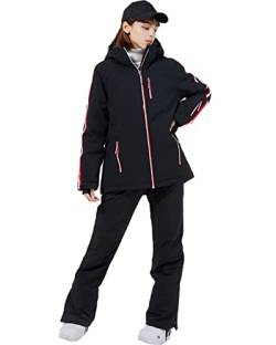 FAIRYRAIN Damen Winter Warme Winddicht Wasserdichte Schneejacken Snowboardjacke Trägerhose Set Skianzug Schneeanzug Skibekleidung für Outdoor Sport M von FAIRYRAIN