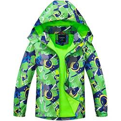 FAIRYRAIN Kinder Jungen Kapuzenjacke Softshelljacken Warme wasserdichte Camouflage Jacke Übergangsjacke Regenjacke Wanderjacke Outdoorjacke 130 von FAIRYRAIN