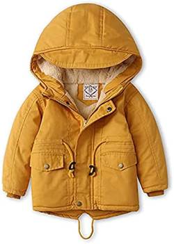 FAIRYRAIN Kinder Jungen Mädchen Winterjacke mit Kapuze Winter Mantel mit Fleecefutter Fleecejacke Verdickt Kinderjacke Parka Übergangsjacke 100 von FAIRYRAIN