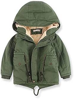 FAIRYRAIN Kinder Jungen Mädchen Winterjacke mit Kapuze Winter Mantel mit Fleecefutter Fleecejacke Verdickt Kinderjacke Parka Übergangsjacke 110 von FAIRYRAIN