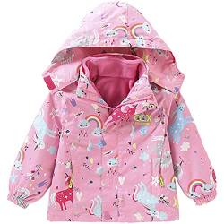 FAIRYRAIN Kinder Mädchen Kapuzenjacke Softshelljacken 3-in-1 Winter Warme Wanderjacke mit Fleecefutter Funktionsjacke Regenjacke Outdoorjacke 120 von FAIRYRAIN