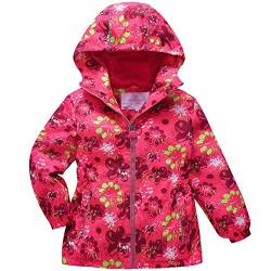 FAIRYRAIN Kinder Mädchen wasserdichte Gefütterte Jacke Übergangsjacke Regenjacke Softshelljacken Kapuzenjacke Wanderjacke Outdoorjacke 140 von FAIRYRAIN