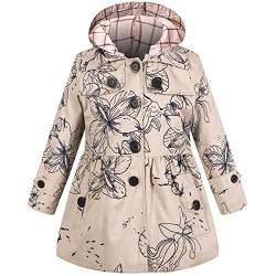 FAIRYRAIN Mädchen Kids Teens Kinder Jacke Trenchcoat Windjacke Übergangsjacke Frühling Trenchcoat Outwear Mantel mit abnehmenbarer Kapuze 150 von FAIRYRAIN