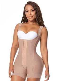 Melibelt 2029 Fajas Colombianas Reductoras Y Moldeadoras 7 Varillas Kompressionskleidung Shapewear für Frauen mit 7 Knochen, Braun, XX-Large von FAJAS MELI'BELT