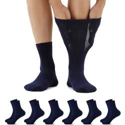 FALARY 6 Paar Socken Ohne Gummi Socken Herren 43-46 Diabetikersocken Herren 43-46 Ohne Gummi Damen Diabetiker Gesundheitssocken mit Komfortbund ohne Naht Herrensocken von FALARY