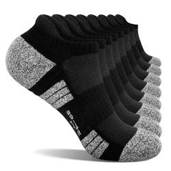 FALARY 8 Paar Sneakersocken Herren Schwarz Atmungsaktive Kurz Socken Damen 35-38 Ohne Gummibund Halbsocken von FALARY