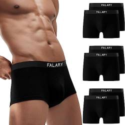 FALARY Boxershorts Herren Unterhosen Männer Baumwolle 6er Pack Retroshorts für Herren Ohne Kratzenden Zettel UnterwäSche Boxer Sportunterhosen für Herren（Schwarz,3XL） von FALARY