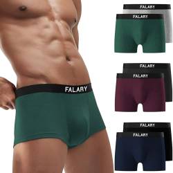 FALARY Boxershorts Herren Unterhosen Männer Baumwolle Retroshorts Shorts UnterwäSche Boxer Ohne Kratzenden Zettel 6er Pack Sportunterhosen für Herren（Mehrfarbig,3XL） von FALARY