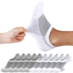 FALARY Füsslinge Damen 35-38 Sneaker Socken Herren Weiß Grau Füßlinge 10 Paar Kurze Socken Unsichtbar No Show socks Sneakersocken von FALARY