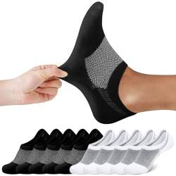 FALARY Füsslinge Damen 39-42 Schwarz Weiß Kurze Socken 10 Paar Sneaker Socken Herren Füßlinge Unsichtbar No Show socks Sneakersocken von FALARY