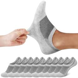 FALARY Füßlinge Herren Sneaker Socken Damen Kurze Socken 10 Paar 47-50 Grau Füsslinge Unsichtbar No Show socks Sneakersocken von FALARY