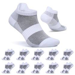 FALARY Sneaker Socken Damen Kurze Socken Weiß Herren 43-46 Sportsocken 10 Paar Baumwolle Atmungsaktive Laufsocken Unisex von FALARY
