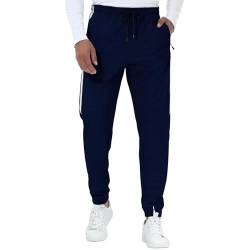 FALARY Trainingshose Herren XXL Jogginghose Blau Extra Lang Running Sporthose Extra Lang Jogging Sport Sweathose Freizeithose Langgröße Beine Winter von FALARY