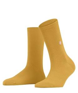 Burlington Damen Socken York W SO Baumwolle einfarbig 1 Paar, Gelb (Solar 1314), 36-41 von FALKE