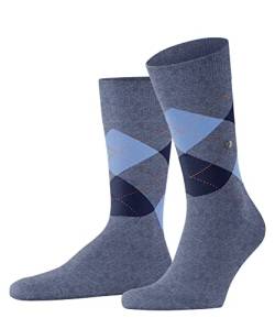 Burlington Herren Socken King M SO Baumwolle gemustert 1 Paar, Blau (Turquoise 6664), 46-50 von FALKE