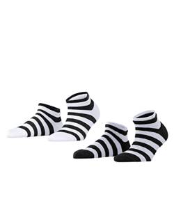ESPRIT Damen Sneakersocken Mesh Stripe 2-Pack, Biologische Baumwolle, 2 Paar, Mehrfarbig (Sortiment 10), 39-42 von FALKE