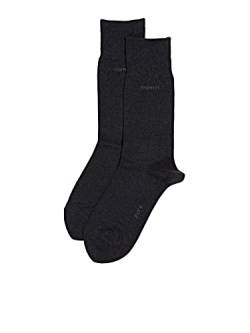 ESPRIT Herren Socken Basic Uni 2-Pack M SO Baumwolle einfarbig 2 Paar, Grau (Anthracite Melange 3080), 43-46 von FALKE