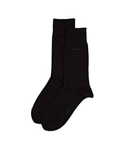 ESPRIT Herren Socken Basic Uni 2-Pack M SO Baumwolle einfarbig 2 Paar, Schwarz (Black 3000), 47-50 von FALKE