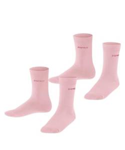 ESPRIT Unisex Kinder Socken Foot Logo 2-Pack K SO Baumwolle einfarbig 2 Paar, Rosa (Orchid 8985), 35-38 von FALKE