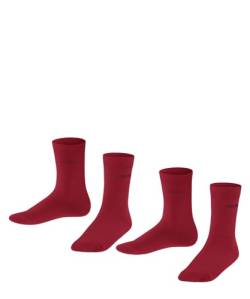 ESPRIT Unisex Kinder Socken Foot Logo 2-Pack K SO Baumwolle einfarbig 2 Paar, Rosa (Red Pepper 8074), 23-26 von FALKE