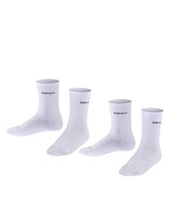 ESPRIT Unisex Kinder Socken Foot Logo 2-Pack K SO Baumwolle einfarbig 2 Paar, Weiß (Off-White 2010), 35-38 von FALKE