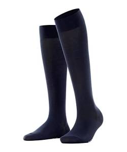 FALKE Damen Kniestrümpfe Cotton Touch W KH Baumwolle lang einfarbig 1 Paar, Blau (Dark Navy 6370) neu - umweltfreundlich, 35-38 von FALKE