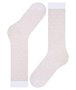 FALKE Damen Kniestrümpfe Dot 15 DEN W KH Transparent gemustert 1 Paar, Weiß (White 2209), 35-38 von FALKE