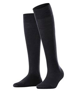 FALKE Damen Kniestrümpfe Sensitive Berlin W KH Wolle Baumwolle mit Komfortbund 1 Paar, Blau (Dark Navy 6370) neu - umweltfreundlich, 35-38 von FALKE