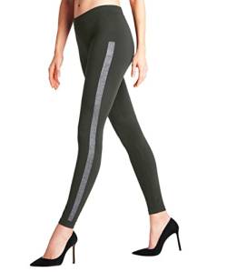 FALKE Damen Leggings Clean Intensity W LE Blickdicht gemustert 1 Stück, Grün (Khaki 7826), M von FALKE