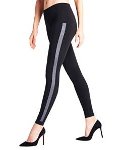 FALKE Damen Leggings Clean Intensity W LE Blickdicht gemustert 1 Stück, Schwarz (Black 3009), L von FALKE