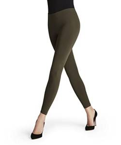 FALKE Damen Leggings Seamless W LE Blickdicht einfarbig 1 Stück, Grün (Khaki 7826), S von FALKE