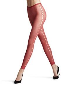 FALKE Damen Leggings Supersize Net W LE transparent gemustert 1 Stück, Rosa (Hot Coral 8025), L von FALKE