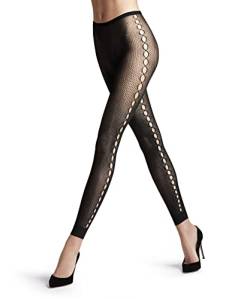 FALKE Damen Leggings Supersize Net W LE transparent gemustert 1 Stück, Schwarz (Black 3009), S-M von FALKE