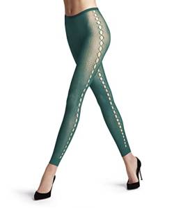 FALKE Damen Leggings Supersize Net W LE transparent gemustert 1 Stück, Türkis (Verdigris 7426), S-M von FALKE