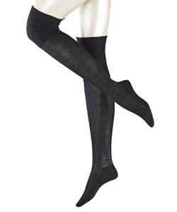 FALKE Damen Overknee-Socken No. 3 W OK Wolle lang einfarbig 1 Paar, Schwarz (Black 3009), 37-38 von FALKE