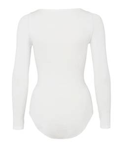 FALKE Damen Shapewear Ganzkörper-Body Fine Cotton Crew Neck W BO Weiches Material Langarmbody 1 Stück, Weiß (Ivory 2179), L von FALKE