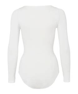 FALKE Damen Shapewear Ganzkörper-Body Fine Cotton Crew Neck W BO Weiches Material Langarmbody 1 Stück, Weiß (Ivory 2179), M von FALKE