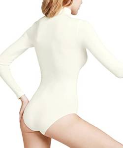 FALKE Damen Shapewear Ganzkörper-Body Rich Cotton W BO Baumwolle Langarmbody 1 Stück, Weiß (Ivory 2179), M 40-42 von FALKE