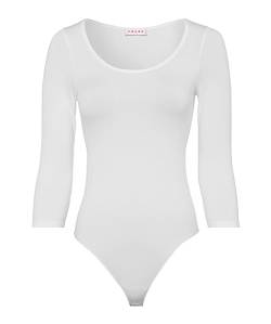 FALKE Damen Shapewear Ganzkörper-Body Stringbody W BO Baumwolle Langarmbody 1 Stück, Weiß (Ivory 2179), XS von FALKE