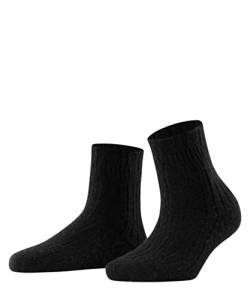FALKE Damen Socken Bedsock Rib W SO Wolle Kaschmir dick gemustert 1 Paar, Schwarz (Black 3009), 39-42 von FALKE