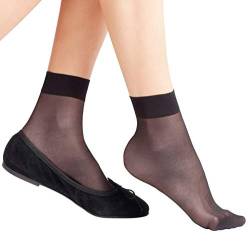 FALKE Damen Socken Seidenglatt 15 DEN W SO Transparent einfarbig 1 Paar, Schwarz (Black 3009), 35-38 von FALKE